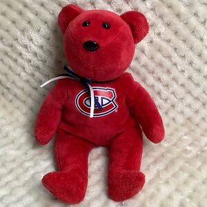 Ty NHL Montreal Canadiens Red Bear Plush 9in Fan Collectible 🏒